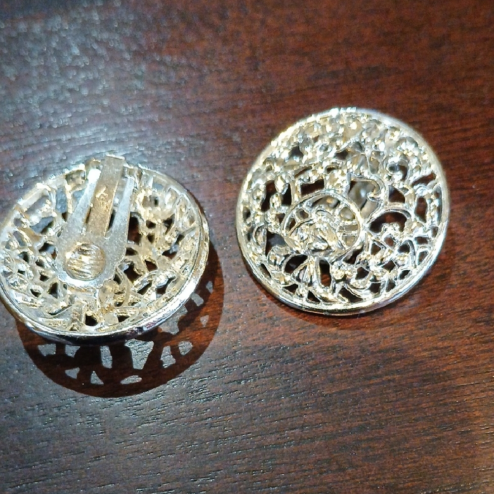 Sarah Coventry Silver Lace Earrings